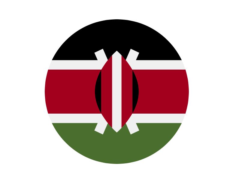 Bandera redonda Kenia